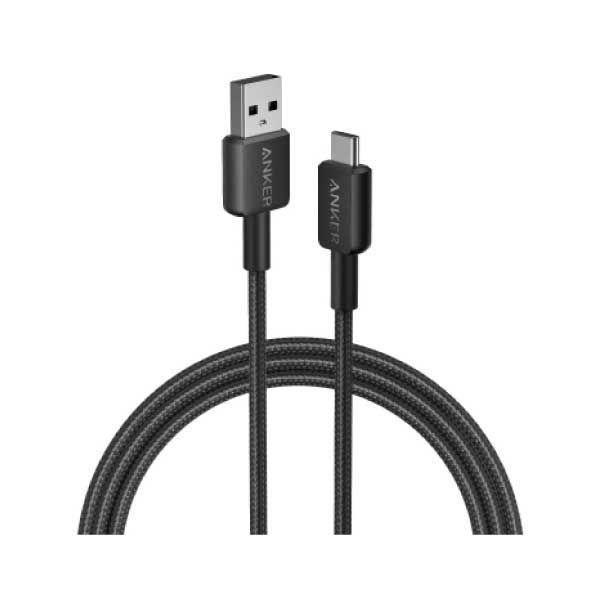 Anker 1.8m/6ft 322 USB-A to USB-C Braided Cable | Black Anker 1.8m/6ft 322 USB-A to USB-C Braided Cable | Black
